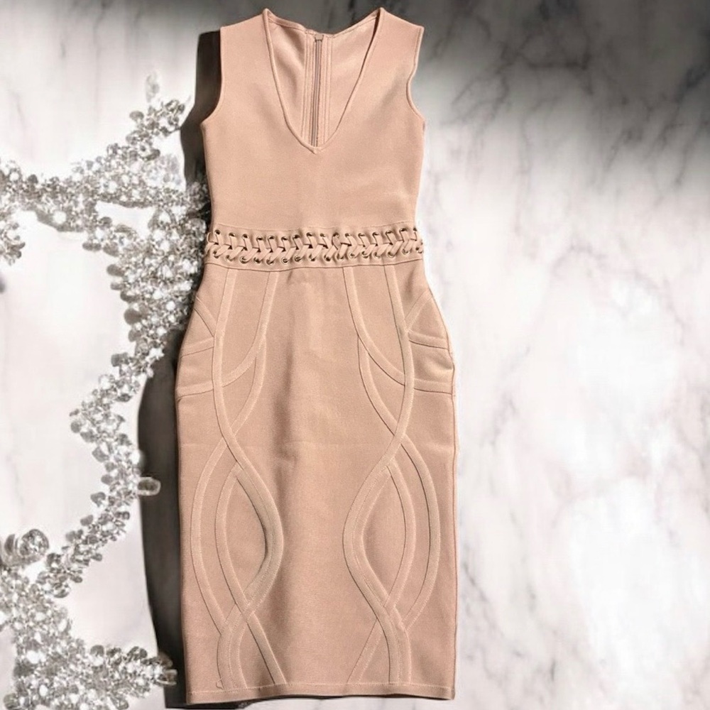 Elegant NWT Pink Bandage Dress XS Herve Leger Copy